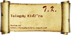 Telegdy Klára névjegykártya