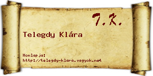 Telegdy Klára névjegykártya